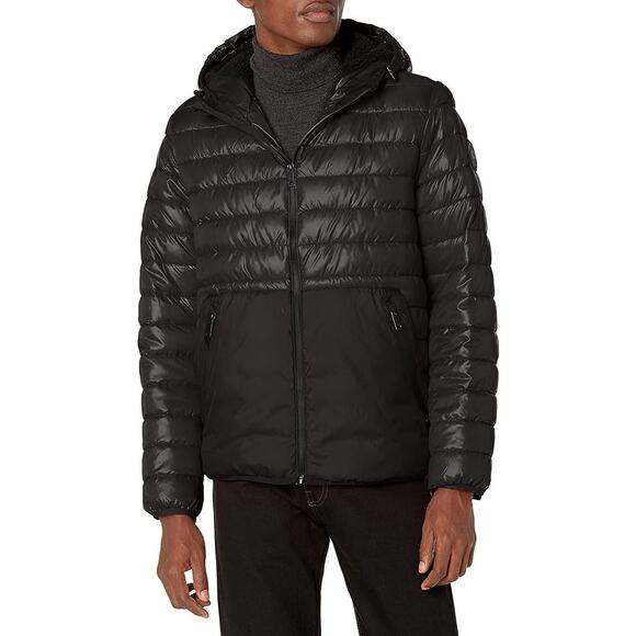 Kenneth Cole New York Mens Black Puffer Jacket Quilted Coat Size Small Midweight - Picture 1 of 13
